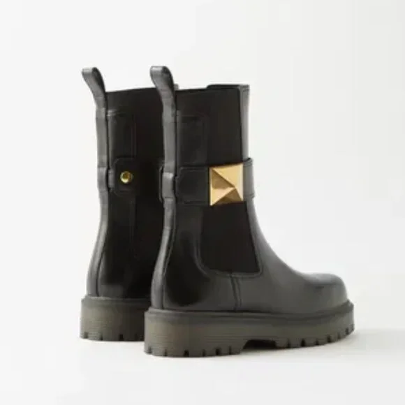 NWT Valentino Garavani Beatle 45 Ankle Boots One Stud Chunky Rubber Lug Sole - Picture 2 of 12